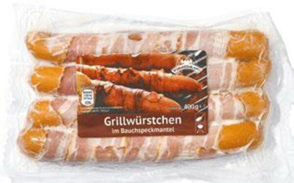 Bild 1 von Grillwürstchen mit Bauchspeck ummantelt