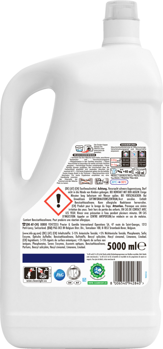 Bild 2 von Lenor Vollwaschmittel Flüssig Aprilfrisch 100WL