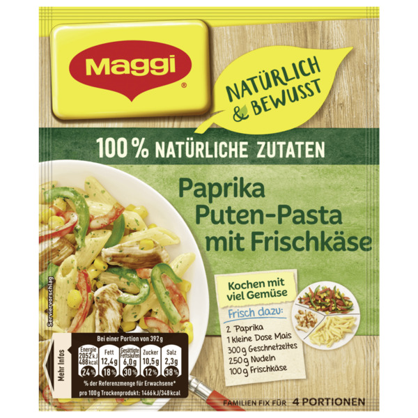 Bild 1 von MAGGI Paprika Puten-Pasta mit Frischkäse 42g