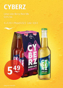 CYBERZ Limez oder Berry Beer Mix
5,9 % Vol.