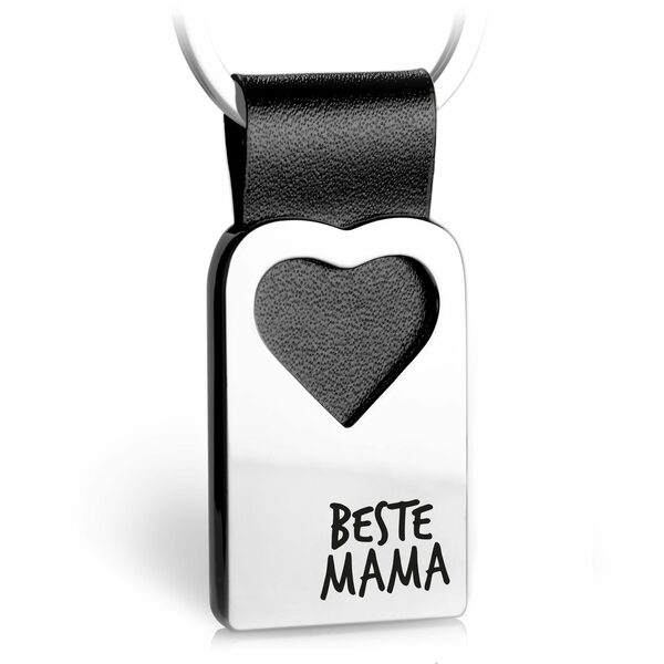 Bild 1 von FABACH Schlüsselanhänger Herz mit Gravur aus Leder - Beste Mama - Geschenk Muttertag Geburtstag