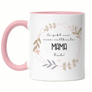 Hey!Print Tasse Es Gibt Nur Eine Weltbeste Mama Dich Tasse Blumen Motiv Muttertag Geschenkidee, Keramik
