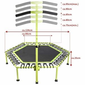 LBLA Fitnesstrampolin GYM Trampolin Fitnessstudio 50 Zoll bis 150kg