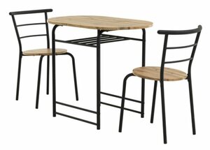 GADSTRUP L92 Tisch + 2 GADSTRUP Stühle schwarz/eichefarben
