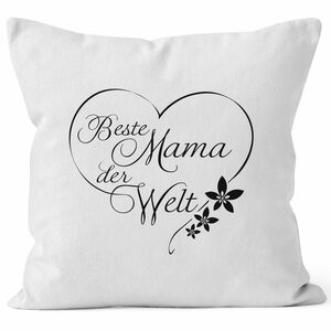 MoonWorks Dekokissen Kissenbezug Beste Mama der Welt Geschenk für Mutter Muttertag 40x40 Baumwolle MoonWorks®