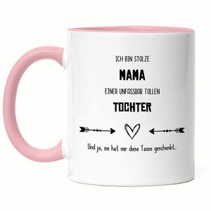 Hey!Print Tasse Stolze Mama Tolle Tochter Tasse Lustig Sarkasmus Geschenkidee Muttertag Geburtstag, Keramik