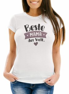 MoonWorks Print-Shirt Damen T-Shirt Geschenk Mama Aufdruck Spruch Beste Mama der Welt Danke sagen Moonworks® mit Print