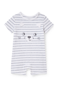 C&A Baby-Schlafanzug-gestreift, Weiß, Größe: 56