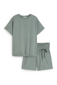 C&A Umstands-Shorty-Pyjama, Grün, Größe: S