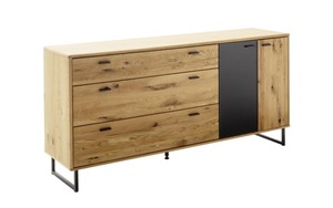 MCA furniture - Sideboard Arezzo, anthrazit, Wildeiche geölt massiv