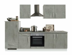 Menke Küchen Küchenblock White Premium 270, Holznachbildung
