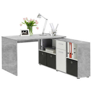 Schreibtisch Beton-Optik/weiß