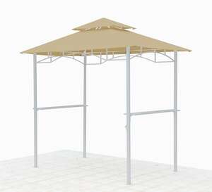 Grasekamp Ersatzdach für BBQ Grill Pavillon  1,5x2,4m Sand Unterstand Doppeldach  Gazebo