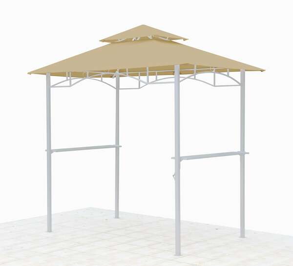 Bild 1 von Grasekamp Ersatzdach für BBQ Grill Pavillon  1,5x2,4m Sand Unterstand Doppeldach  Gazebo