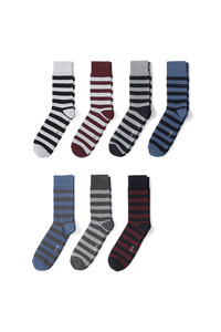 C&A Multipack 7er-Socken-gestreift, Rot, Größe: 43-46
