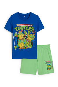 C&A Teenage Mutant Ninja Turtles-Shorty-Pyjama-2 teilig, Blau, Größe: 110