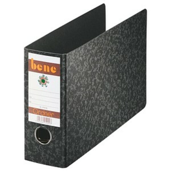 Bild 1 von bene Spezial Ordner schwarz marmoriert Karton 7,5 cm DIN A5 quer