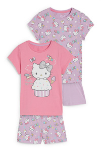 C&A Multipack 2er-Hello Kitty-Shorty-Pyjama-4 teilig, Pink, Größe: 110