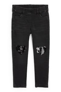 C&A Jegging Jeans-Glanz-Effekt, Grau, Größe: 110