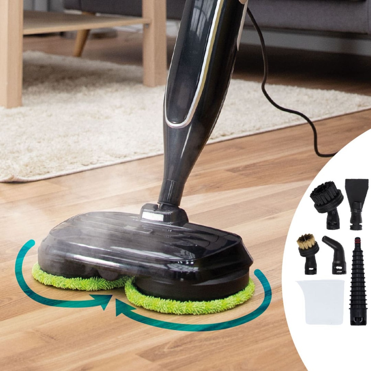 Bild 1 von Livington Steam Twister rotierender Dampfreiniger inkl. Zubehör GRATIS