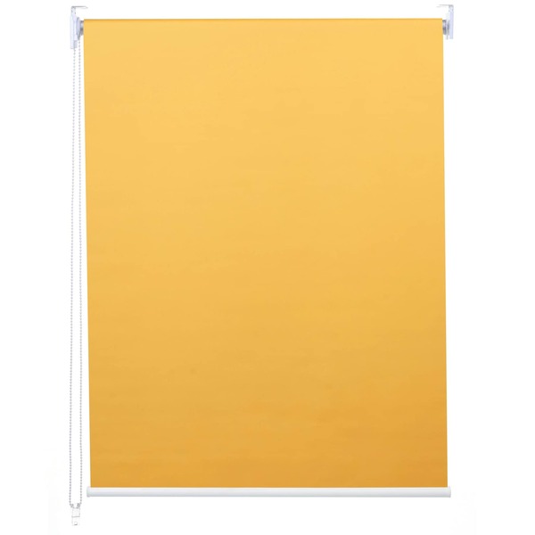 Bild 1 von Rollo MCW-D52, Fensterrollo Seitenzugrollo Jalousie, Sonnenschutz Verdunkelung blickdicht 80x230cm ~ gelb