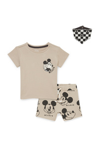 C&A Micky Maus-Baby-Outfit-3 teilig, Schwarz, Größe: 68