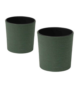 Siena Garden Kunststoff-Topf-Set ECO Lens, 2-teilig, rund, grün, ca. Ø30/H30,5 cm