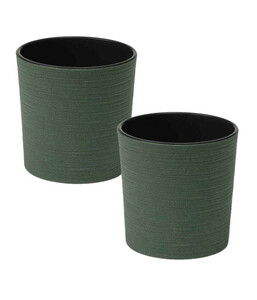 Siena Garden Kunststoff-Topf-Set ECO Lens, 2-teilig, rund, grün, ca. Ø25/H25 cm