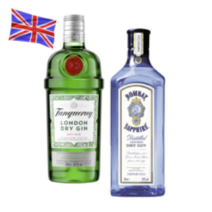 Bombay Saphire Dry Gin, Tanqueray London dry Gin oder Tanqueray Rangpur Lime Gin