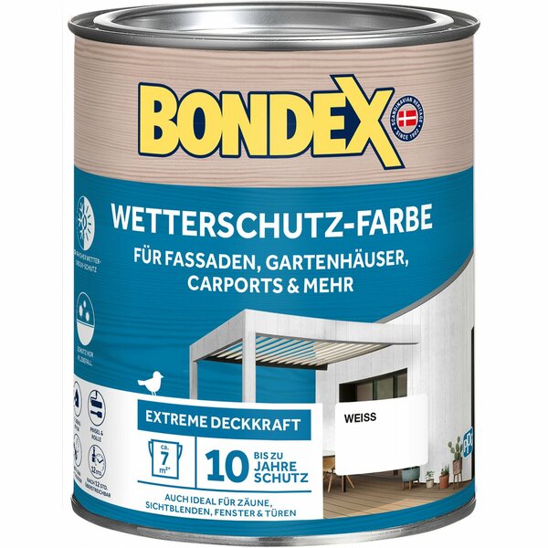 Bild 1 von Bondex Wetterschutz-Farbe Weiß 750 ml
