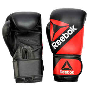 Reebok Combat Leder-Boxhandschuhe 10oz Rot/Schwarz