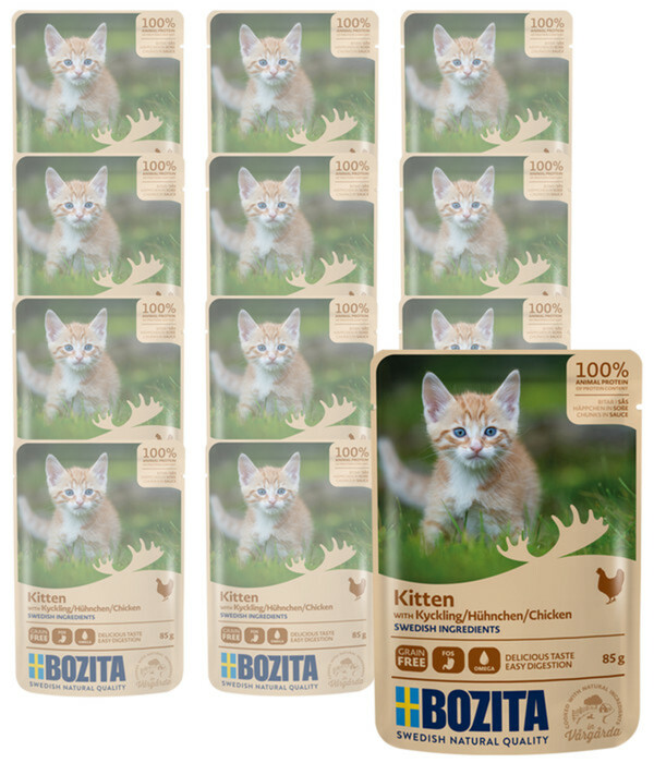 Bild 1 von BOZITA Nassfutter für Katzen Häppchen in Soße, Kitten, 12 x 85 g