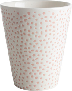 Dekorieren & Einrichten Kaffeebecher mit Pünktchen, weiß-rosa (300 ml)