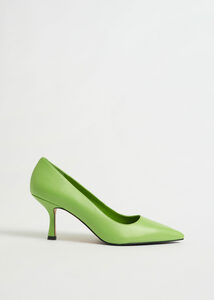 & Other Stories Klassische spitze Lederpumps Apfelgrün, Heels in Größe 39. Farbe: Apple green
