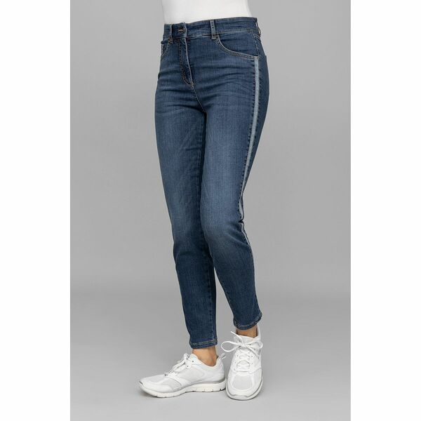 Bild 1 von EVA LUTZ Jeans, knöchellang 5-Pocket-Style Galon-Streifen schmales Bein