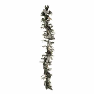 LUMIDA Flora künstliche Girlande weihnachtlich beschneit, 50 LEDs Timer, Länge ca.182cm
