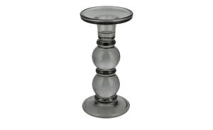 Kerzenhalter grau Glas  Maße (cm): H: 18,5  Ø: [9.3] Dekoration