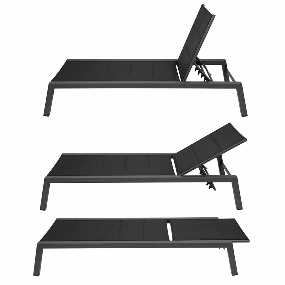 Bild 3 von Sonnenliege 190x70x95cm Anthrazit/Schwarz