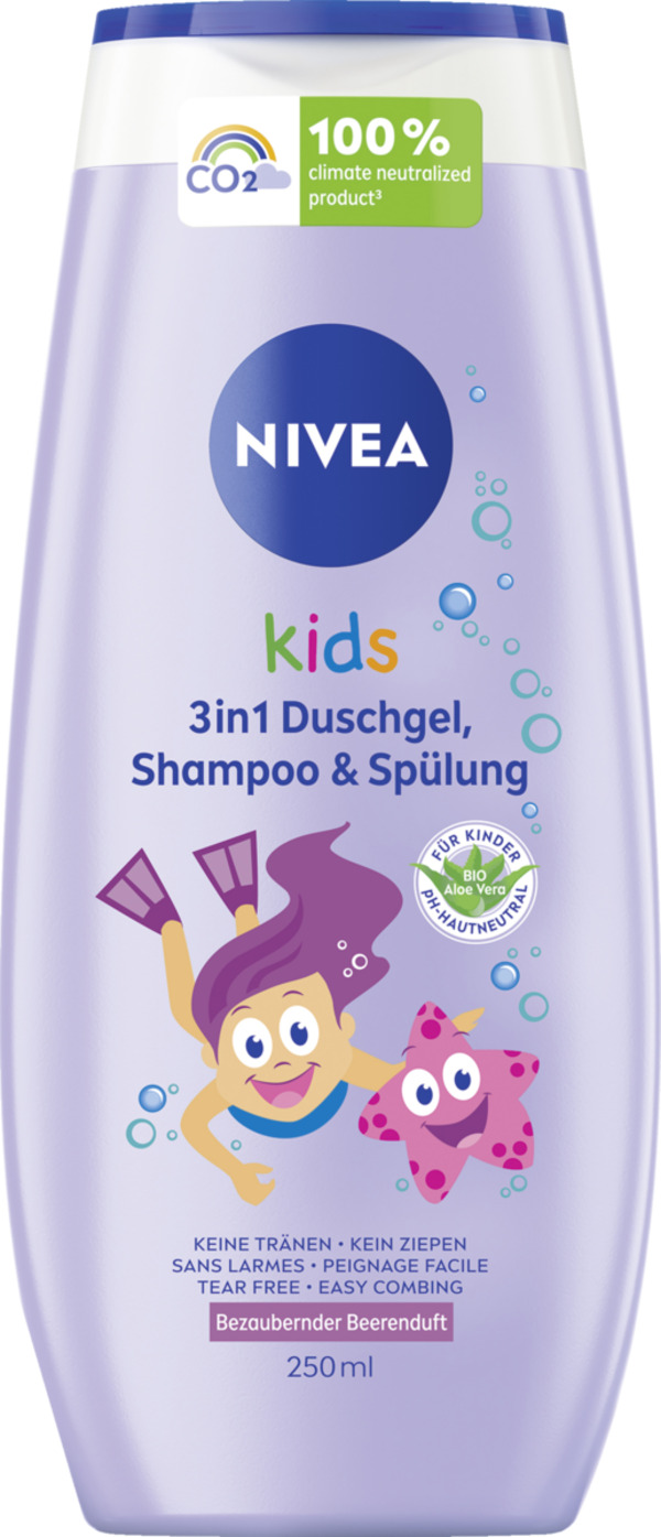 Bild 1 von NIVEA kids 3in1 Duschgel Shampoo & Spülung Bezaubernder Beerenduft