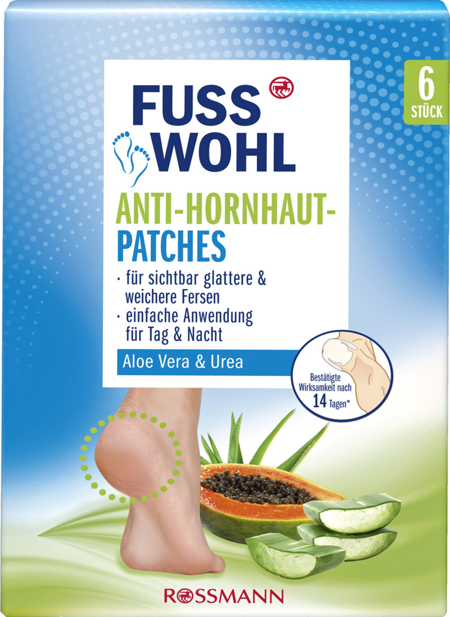 Bild 1 von FUSSWOHL 6er Set Anti-Hornhaut- Patches Aloe Vera & Urea