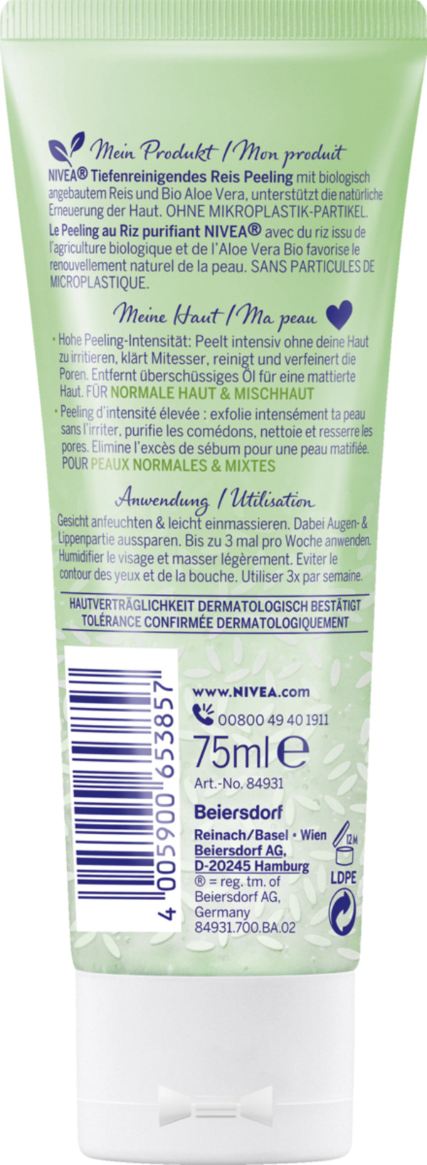 Bild 2 von NIVEA Reis Peeling Bio Aloe Vera