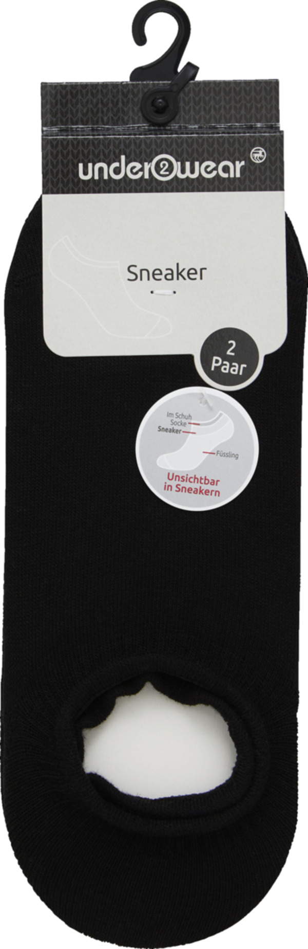 Bild 1 von under2wear 2er-Pack Sneaker schwarz 39/42