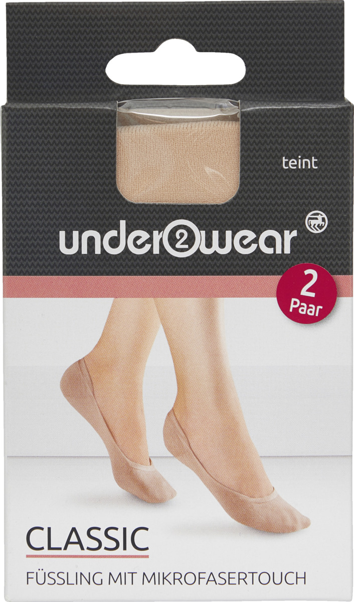 Bild 1 von under2wear 2er-Pack Füsslinge mit Mikrofasertouch teint 39/42