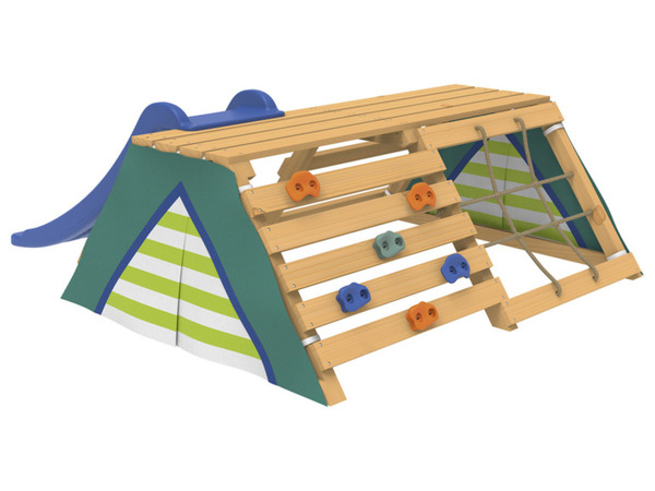 Bild 1 von Playtive Tipi, mit Kletter-Netz und Rutsche, aus Echtholz
