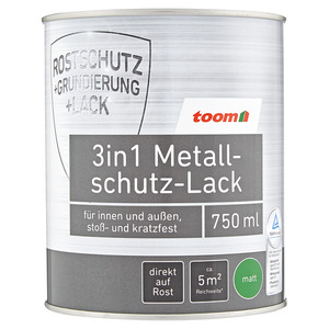 toom 3in1 Metallschutzlack grau matt 750 ml