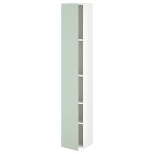 ENHET  Hochschrank mit 4 Böden+Türen, weiß/blasses Graugrün