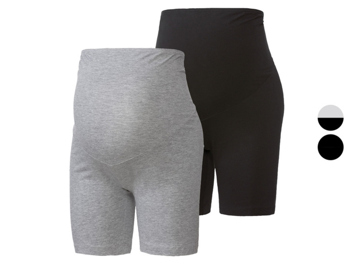 Bild 1 von esmara® Damen Umstands-Radlerhosen, 2 Stück, extrahoch geschnitten