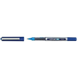 12 uni-ball eye micro UB-150 Tintenroller silber 0,2 mm, Schreibfarbe: blau