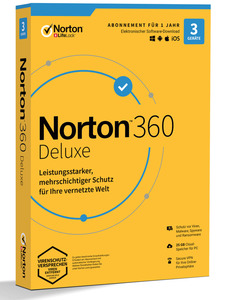 Norton 360 Deluxe - 1 Benutzer 3 Geräte Jahr 25GB Cloud-Speicher (PC, iOS, MAC, Android)