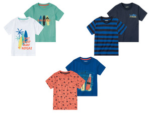 lupilu® Kleinkinder Jungen T-Shirt, 2 Stück, weiche Single-Jersey-Qualität